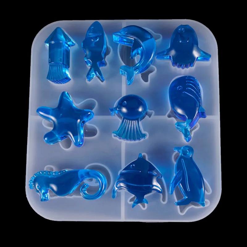 DIY Jewelry Marine Style Crystal UV Epoxy Mold Creative Starfish Penguin Shape Collection Silicone Molds