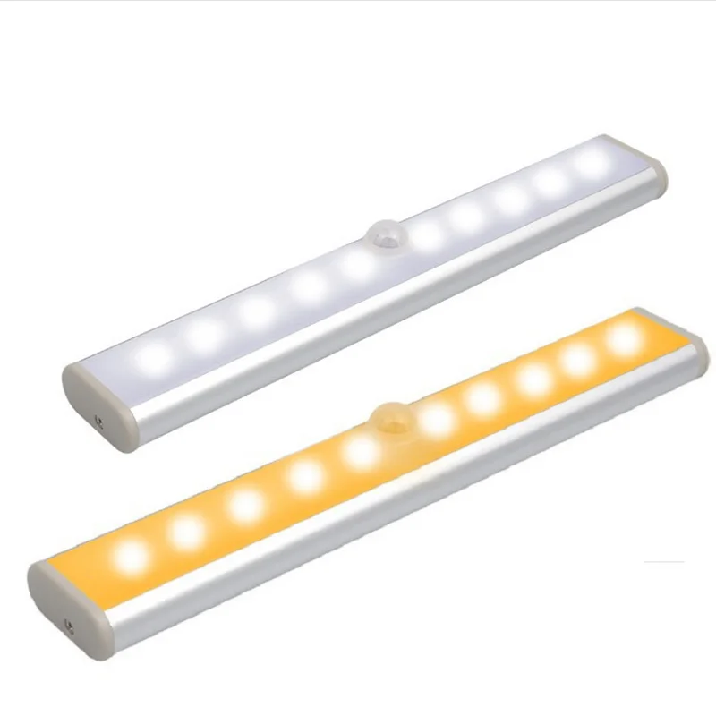 

2 Watt LED PIR Motion Sensor Light Cabinet Wardrobe Drawer Pantry Stair Basement Lamp Battery-powered Cold Warm White Lights