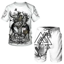 The Hero Viking Summer 3D Printed Men's T-shirt Shorts Set Men's Sportswear Tracksuit O Neck Short Sleeve Men's Clothing Suit