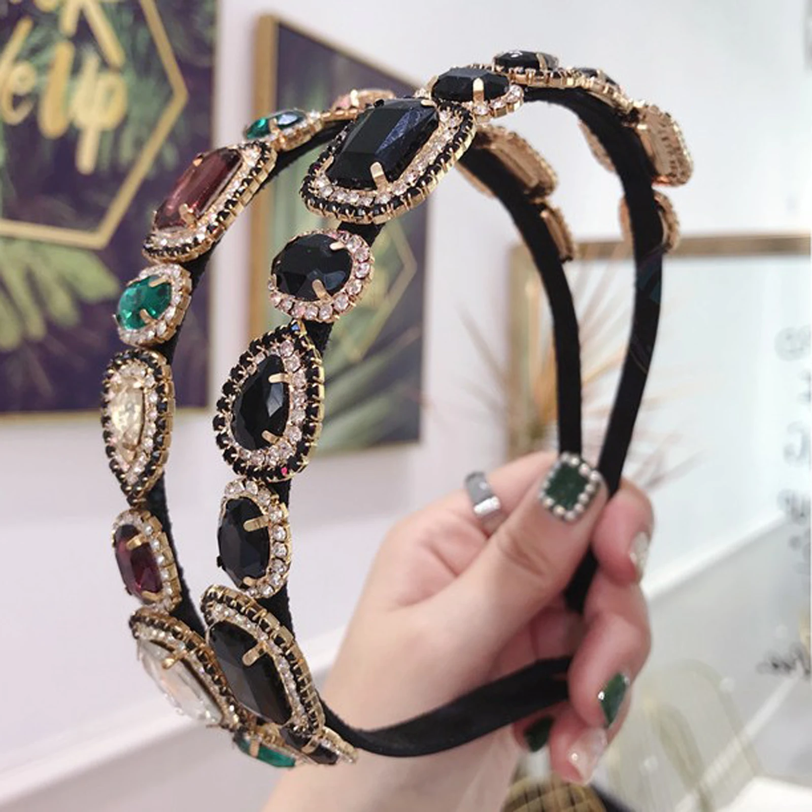 Новая Мода Rhinestone Hairband женские блестящие DIY головная повязка Мягкая Красивая повязка для волос аксессуары для волос