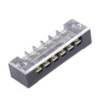 

1 Set 6Position 600V 15A 2 Row Wire Barrier Block Screw Terminal Strip Panel Hot