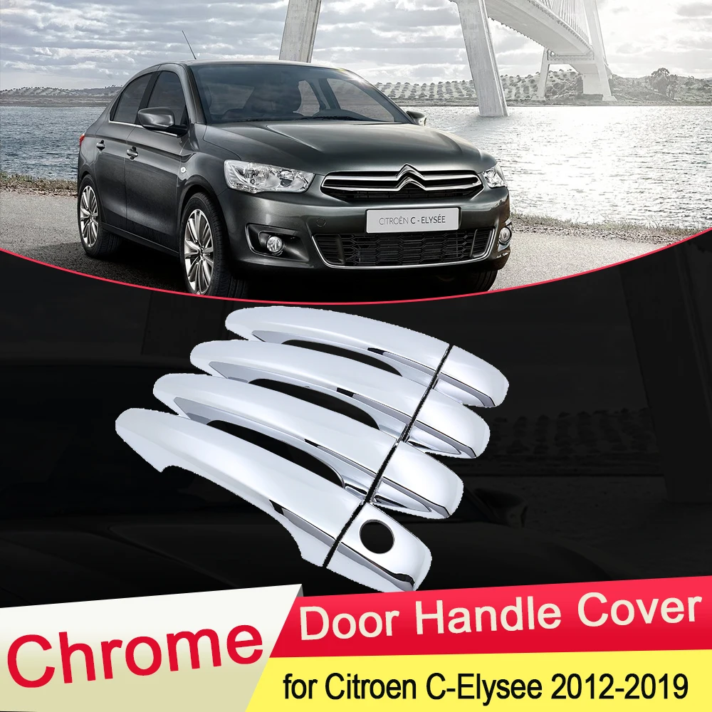 Для Citroen C-Elysee 2012 2013 2014 2015 2016 2017 2018 2019 хромированная крышка дверной ручки Накладка