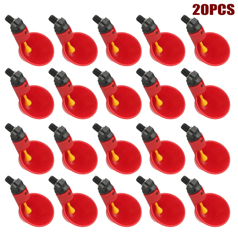 20pcs Горячая птицы питьевой воды чашки корма автоматические курятники птицы для кур, домашней птицы поилка - Цвет: 20pcs