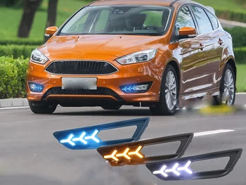 

Fast delivery Led daytime running lights+moving turn signal+blue night mode+remote control for Ford focus 2015-2018