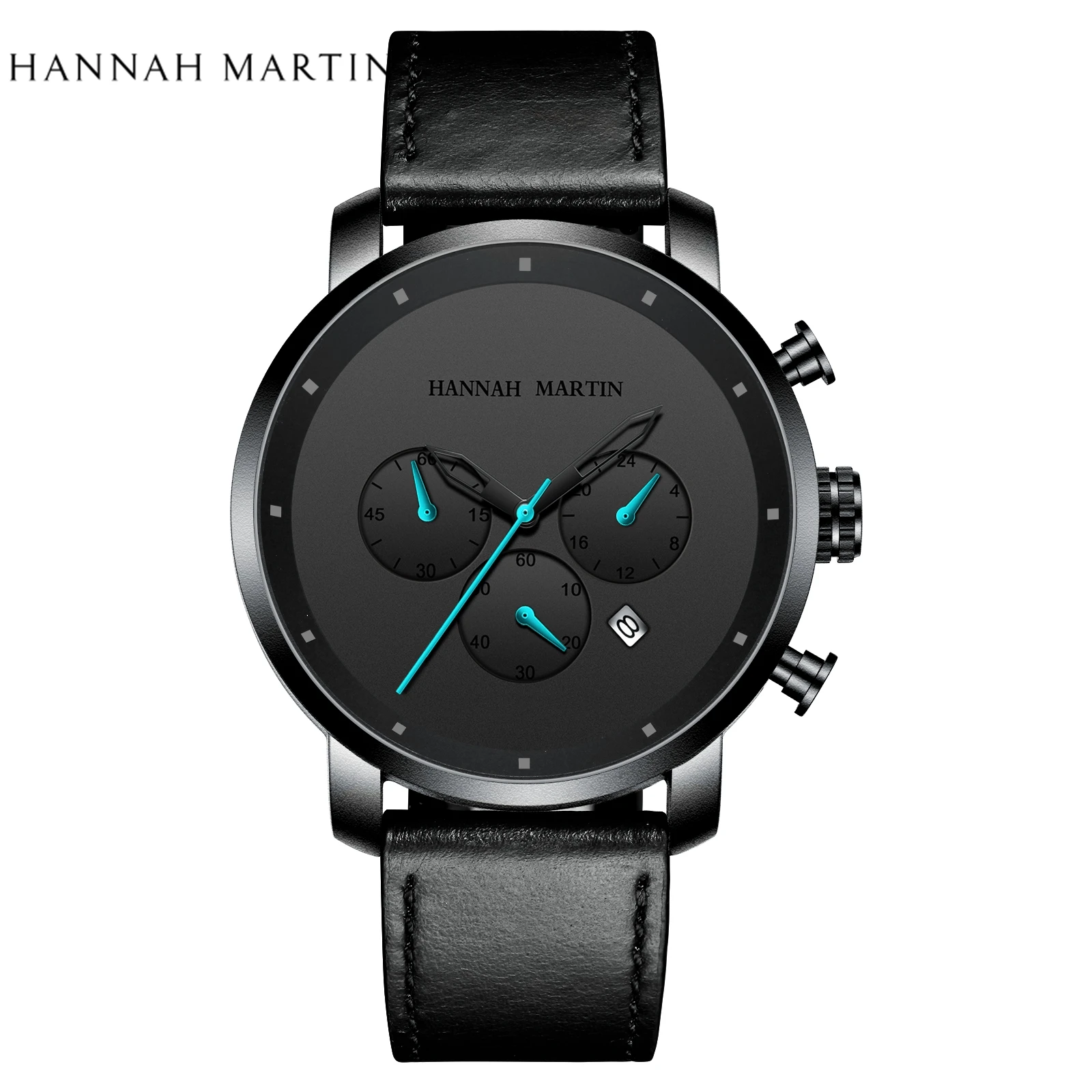 

Dropshipping High Quality Quartz Calendar Wristwatch Fashion Multifunction Stainless Steel Backcase Waterproof Watch For Men