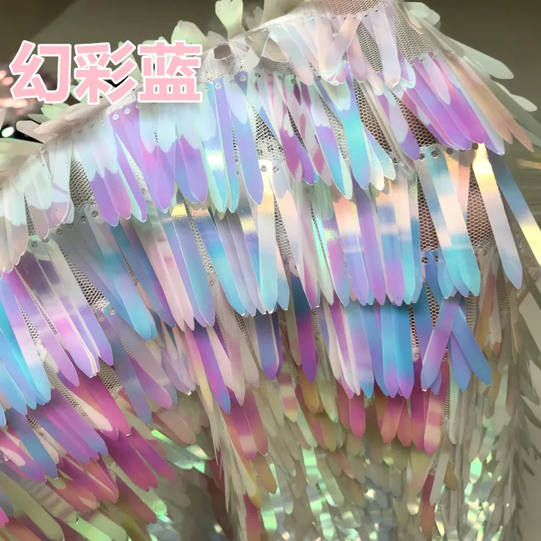 

Multicolored sequined tassel lace fabric for Girl Dress,Prom Dress, bride dress, Evening Dress, Couture Gowns