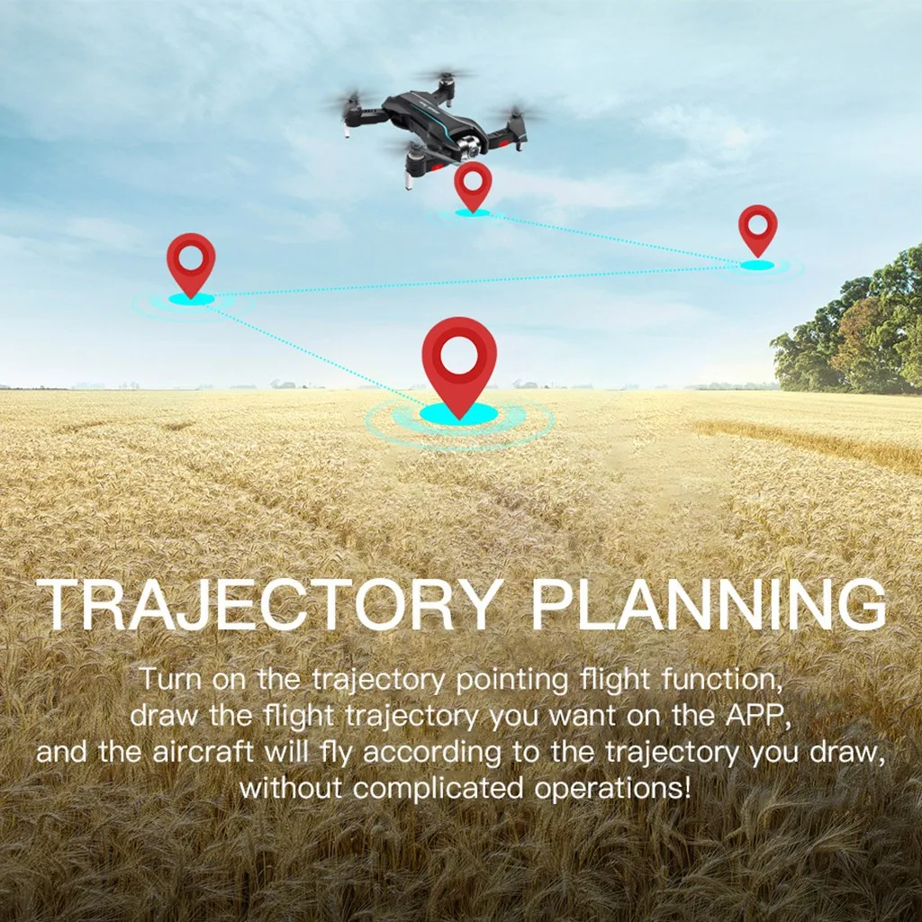 Дроны 2,4G 4K OpticalFlow следуя двойной траектории полета FPV RC Дрон 4 канала 4K HD видео запись