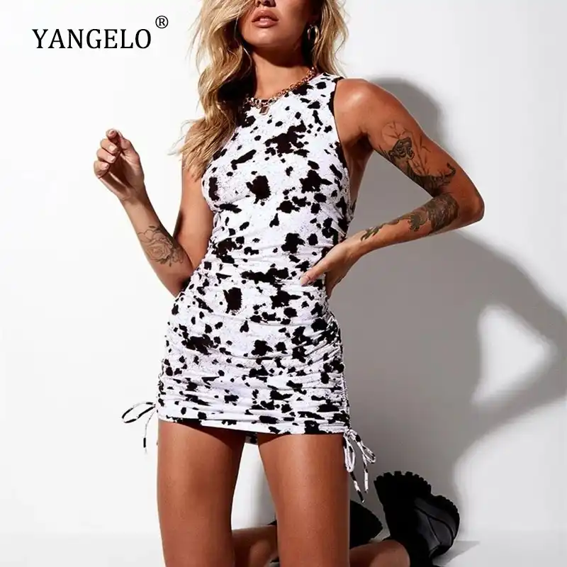 cow print bodycon dress