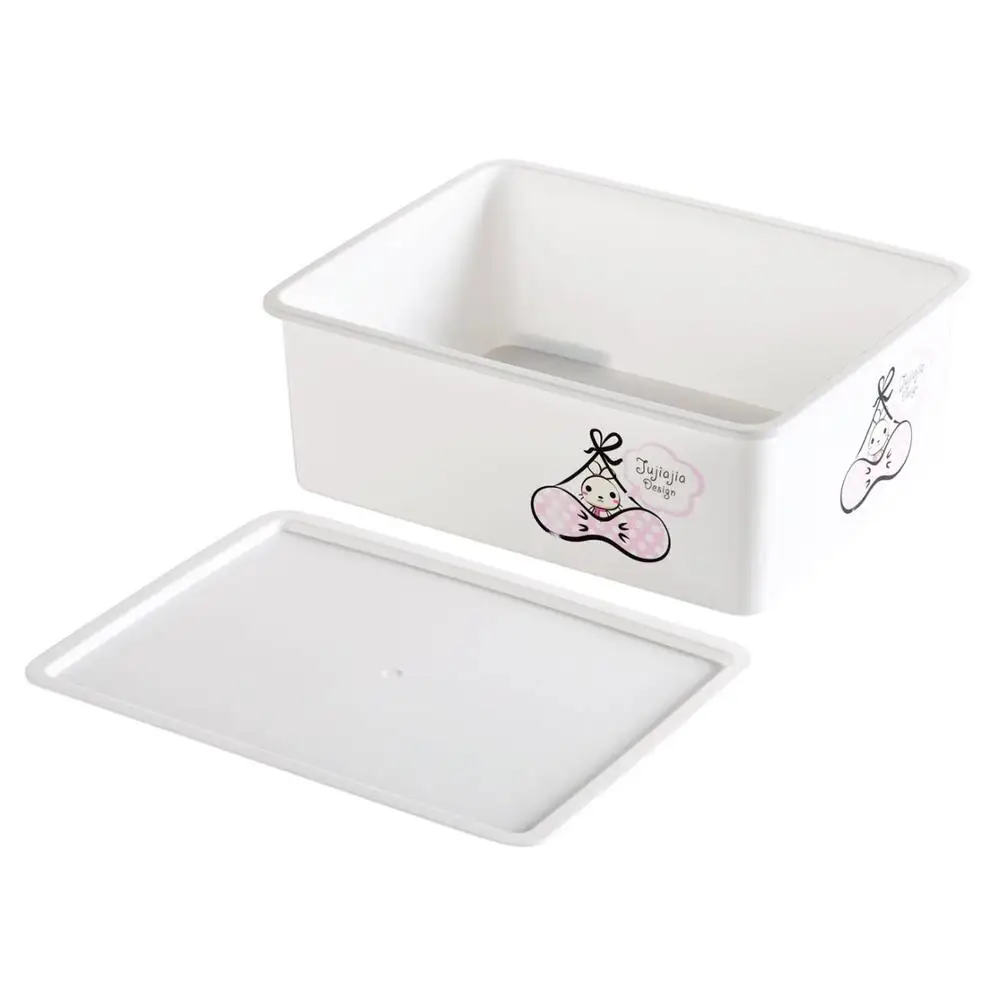 White 1 grid 3 типа женское Мужское нижнее белье Органайзер Пластиковый Ящик для хранения с крышкой ящик шкаф Органайзер шарфы Носки Бюстгальтер ткань Органайзер - Цвет: White 1 grid