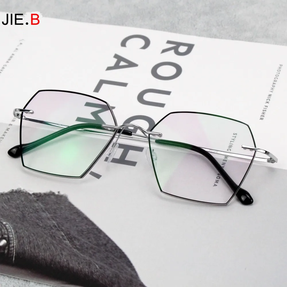 

JIE.B New Business Ultra-Light Pure Titanium Frameless Gradient Color Myopia Hyperopia Large Frame Discoloration Presbyopia