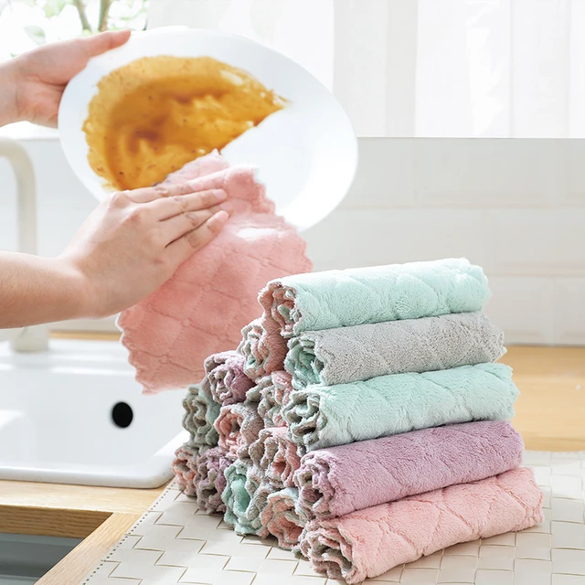 Microfiber Dishwashing Cloths, Kitchen Dish Cleaning Cloth,Dual