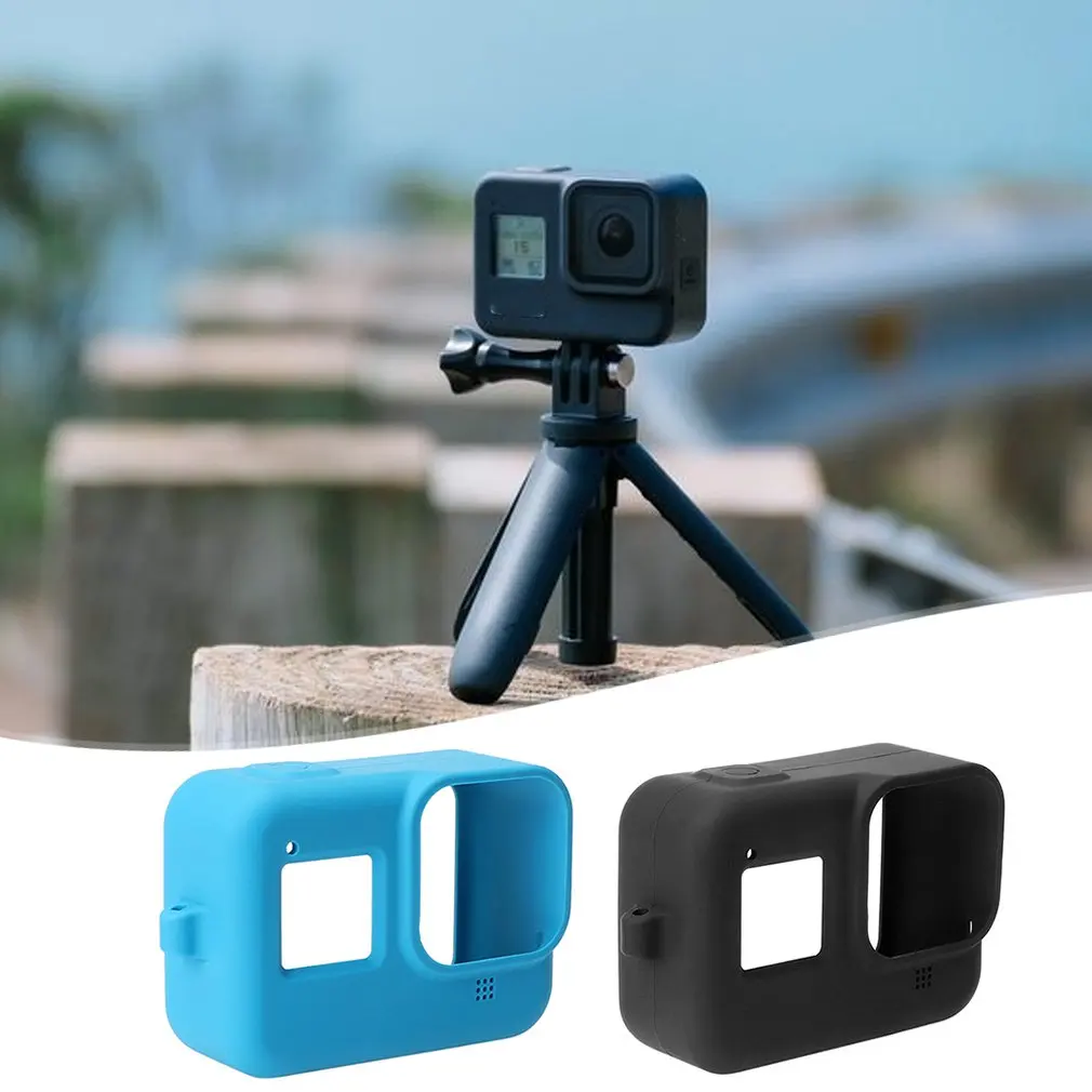 Подходит для Gopro Hero8 черный голый металлический силиконовый защитный чехол с ручным шнурком для Puluz