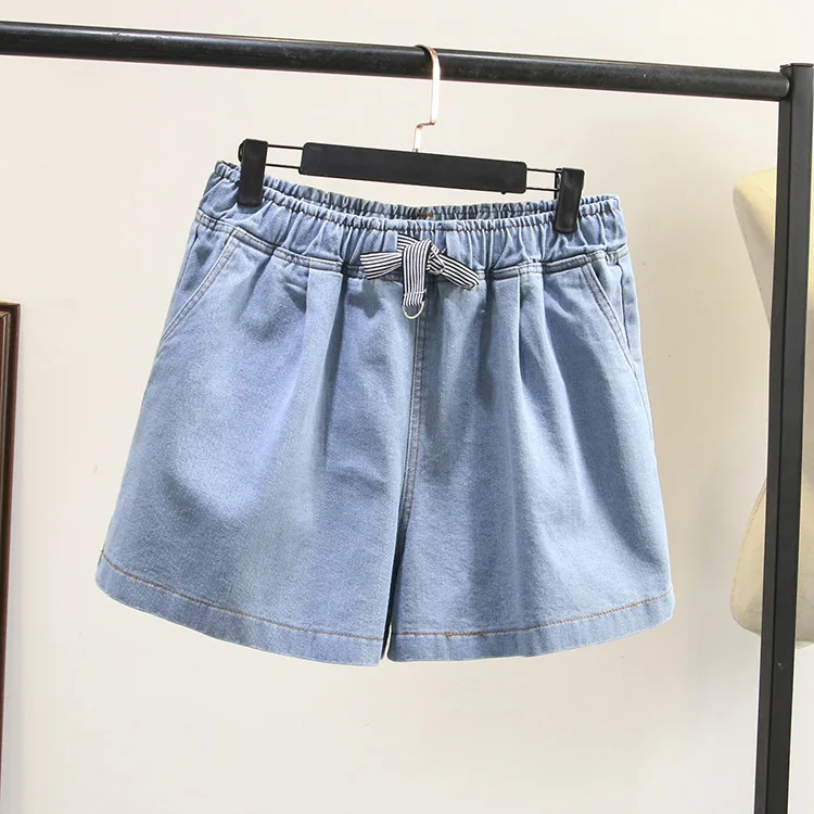 light blue Женские джинсы размера плюс с высокой талией, свободные модные штаны для женщин и девушек, узкие джинсовые Широкие штаны Z8707 - Цвет: light blue