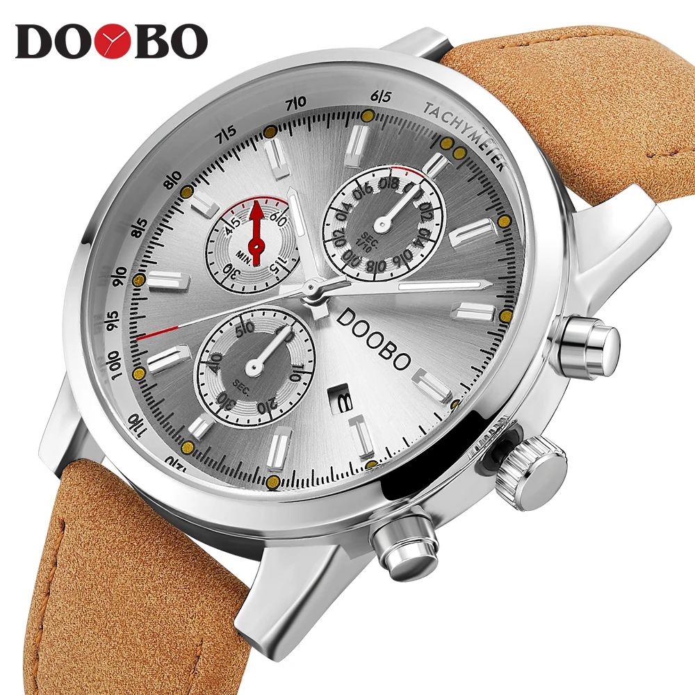 D039 brownwhitewhite DOOBO золотые мужские часы, мужские часы, лучший бренд, роскошные мужские наручные часы, золотые кварцевые часы, мужские часы, мужские часы, D032 - Цвет: D039 brownwhitewhite