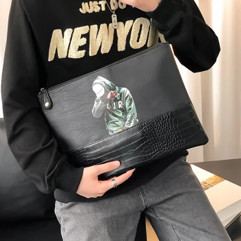 

Fashion Zipper Clutch Bag High Capacity Open Pocket Soft Interior Slot Pocket Envelope Clutch Bag Tas Pria Mens Bag DB60CB