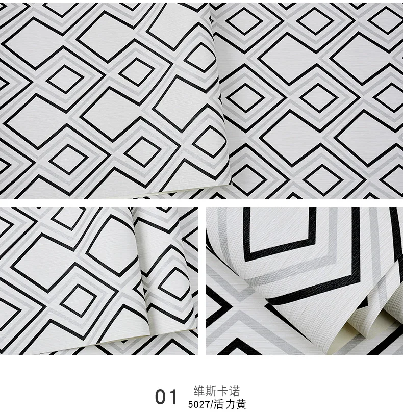 New Modern Black Geometric Fashion PVC Waterproof Diamond Wall Papers Living Room Home Deocr Gray Bedroom Papel De Parede 3d