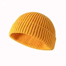 1 шт. унисекс Мужские и женские шапочки шапка теплая ребристая зимняя Лыжная одноцветная Рыбацкая Docker Кепка модные вязаные шапочки шапка