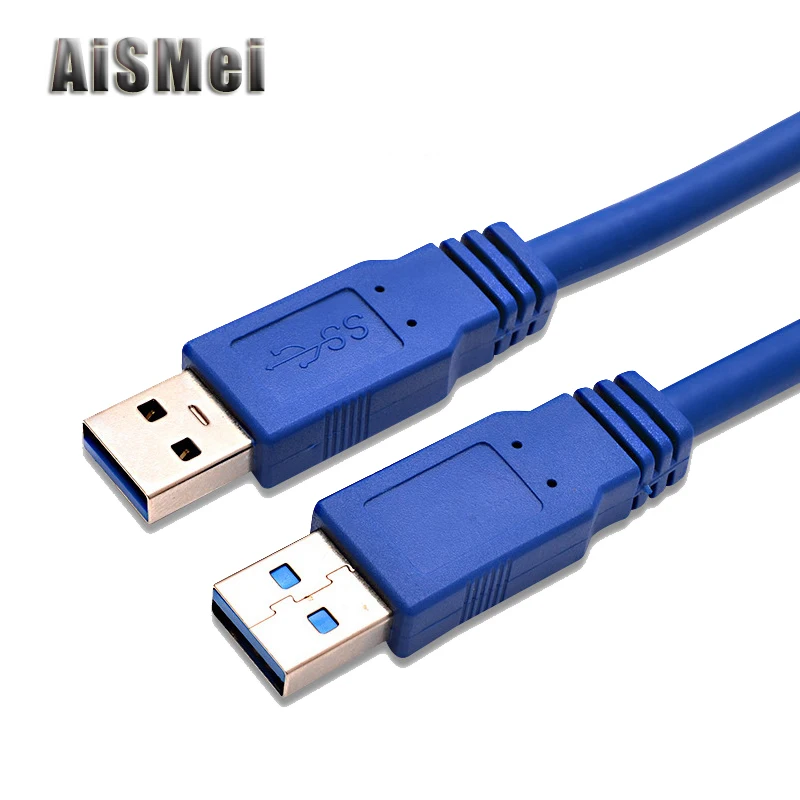

AiSMei 1.5M Super Speed USB 3.0 Type A Male to Type A Male Extension Data Sync Cord Cable Blue Radiator Hard Disk USB 3.0 Cable