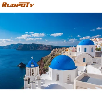

RUOPOTY Frame Picture Diy Painting By Numbers For Adult Seascape Picture By Number Acrylic Canvas Diy Gift Home Wall Art Picture