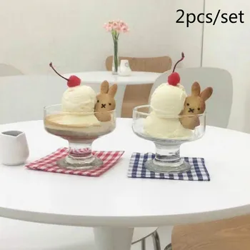 

2Pcs/Set 200-300Ml with Feet Cocktail Cup Ins Ice Cream Bowl Yogurt Pudding Bowl Dessert Cup Milkshake Drinking Bar Tableware