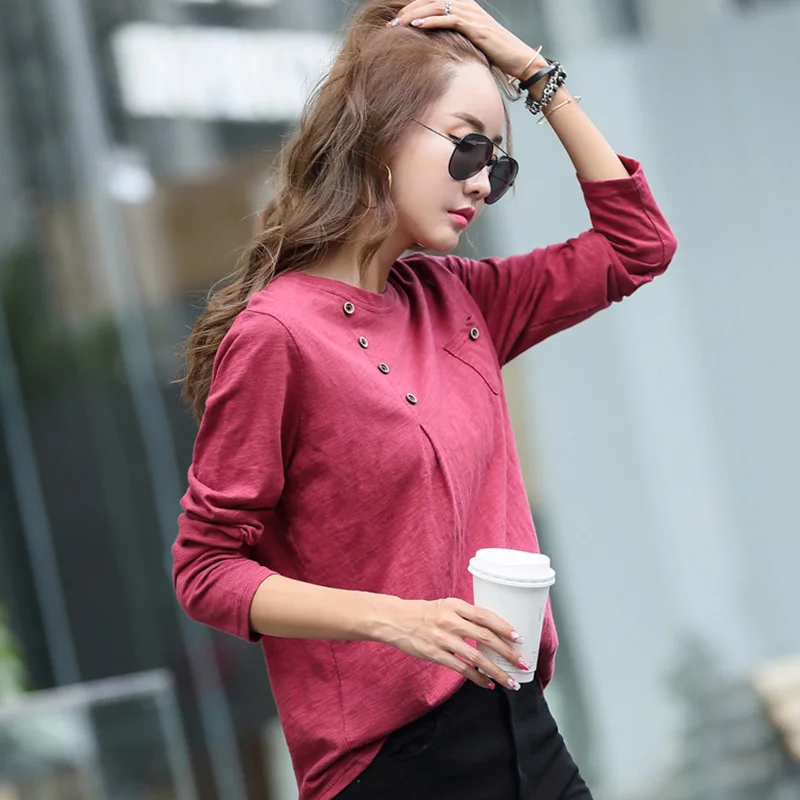 BOBOKATEER футболка большого размера Женская одежда camisas mujer футболка femme Футболка с длинным рукавом хлопчатобумажная женская футболка