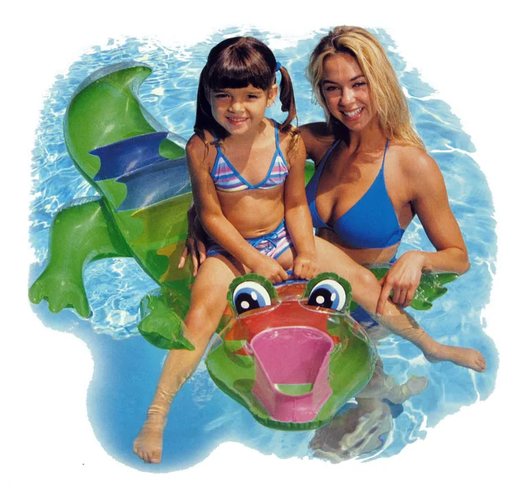Подлинный INTEX крокодил крепление воды надувные аттракционы дети играть с водой игрушки животные 56521