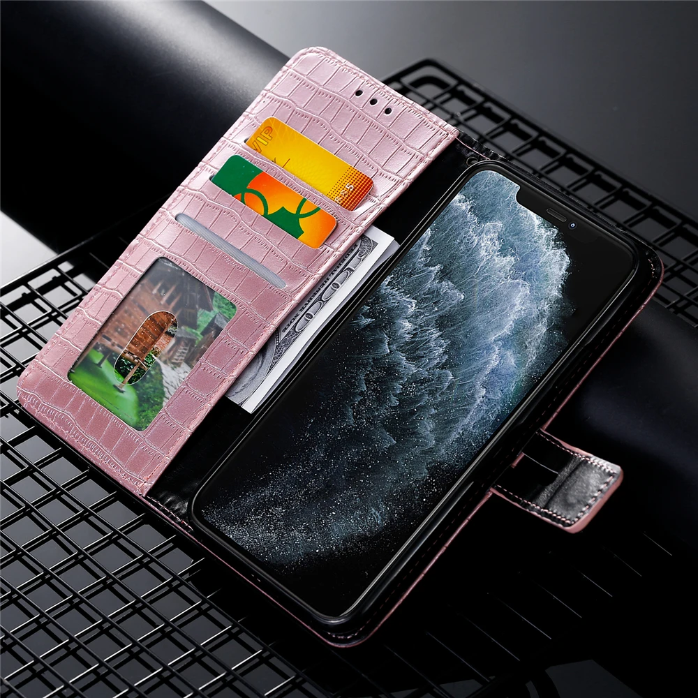 Чехол-книжка в стиле ретро из искусственной кожи крокодила для Apple iPhone 11 pro 6s 6 7 8 Plus X Xr Xs Max, чехол с отделением для карт и подставкой