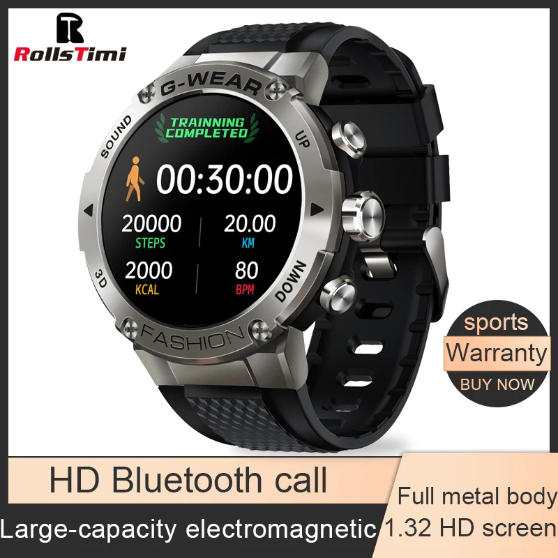 Rollstimi IP68 Waterproof Sports Smart Watch Men Heart Rate Monitor Smartwatch Full Touch Screen Bluetoothcall For IOS Android |