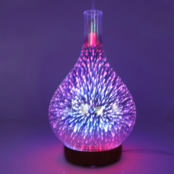 Humidifier Oil Diffuser 3D Glass Aromatherapy Mist Sprayer for Home Office Sleep Hogard