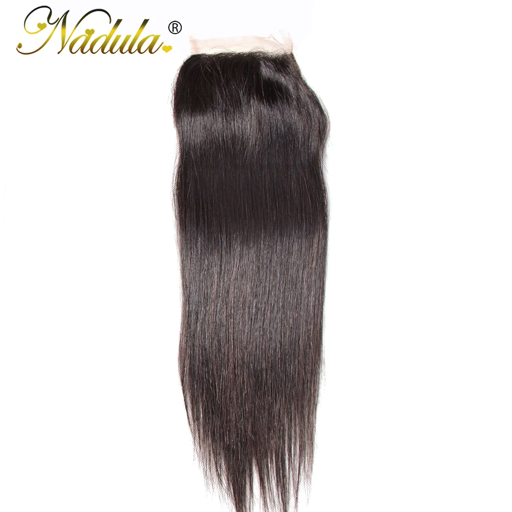 Nadula Hair 4X4 кружевная застежка прямые человеческие волосы с детскими волосами