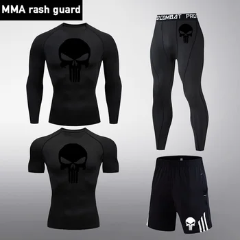 

Running Set 4 Pcs/Set Men's Tracksuit Compression Tights Sports Suit Gym Jogging suit MMA tactics Exercise Workout Clothing 4XL