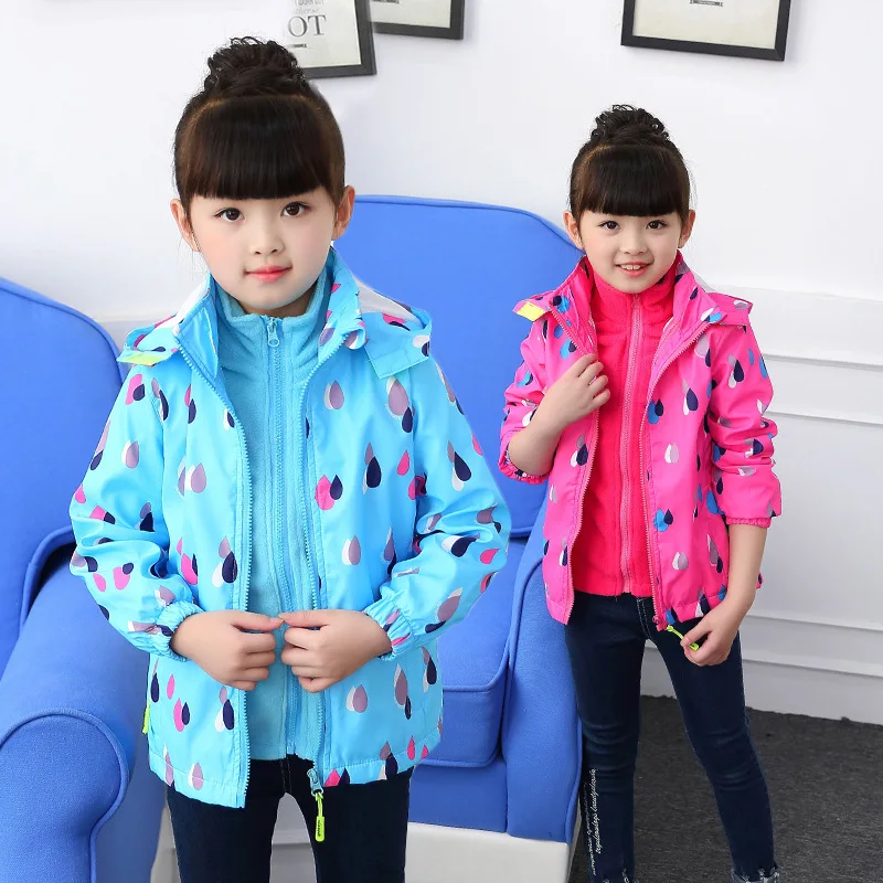 

Childrenswear Girls 2017 New Style Three-in-One Coat Middle And Large CHILDREN'S Jacket Fashion Warm Cute Zip-up Shirt Fashion