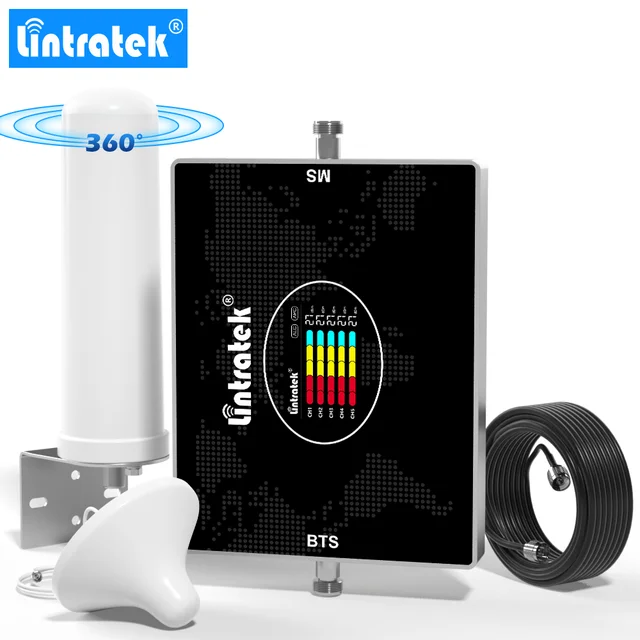 Lintratek nowy zestaw wzmacniacz komórkowy GSM 2G 3G 4G B20 LTE 800 900 1800 2100 wzmacniacz sygnału amplificador 4g 2600 mhz pięć pasm 1