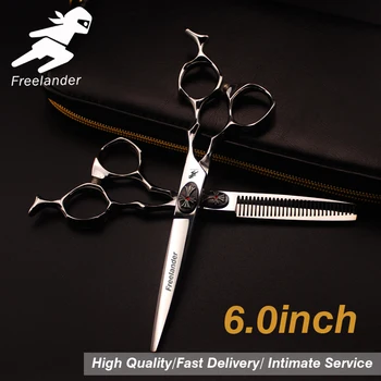 

6.0inch hairdressing set Pet scissors Japan 440C Sharp Quick-cut hair scissors with advanced screws Adjustable
