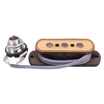 

3 String Cigar Box Guitar Pickup 6.35mm Interface Maple Wood Guitar Pickup for 3-String Cigar Box Guitar Pickup