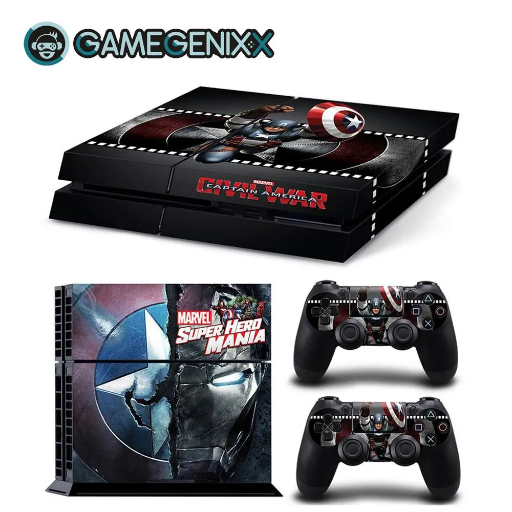 GAMEGENIXX Кожа Наклейка виниловая обложка для PS4 консоли и 2 контроллеров-Капитан Америка