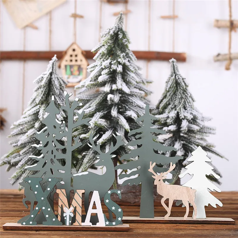 Xmas Christmas Wooden Pendants Wood Craft Christmas Tree