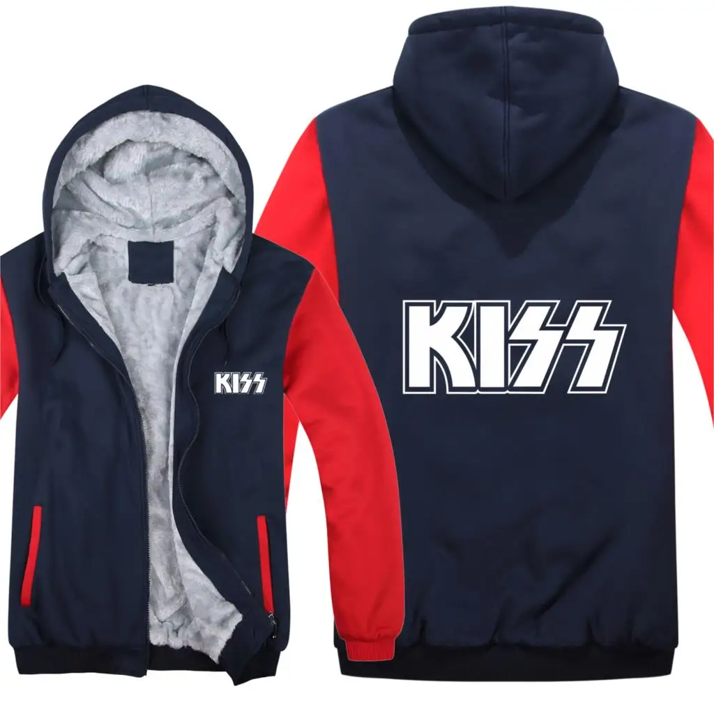 Kiss Band толстовки Мужские Пуловер Шерсть подклад куртки Kiss Band хип хоп толстовки с капюшоном модное пальто