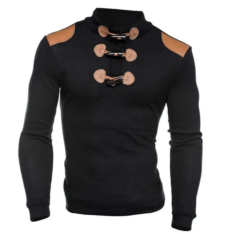 

Men Sweater Coat Winter Warm Sweater Casual Black Knitted Pullovers Slim Fit Sweaters