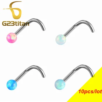 

Medical Titanium Body Piercing Jewelry Natural Opal Stone Earings Nose Studs Mini Lip Studs Minimalist Women Men Jewelry
