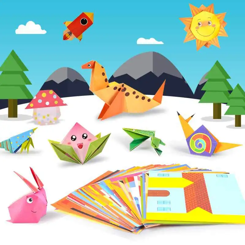 Craft DIY Paper Origami Educational-Toy Kids Kingergarden-Art Cartoon-Pattern Home