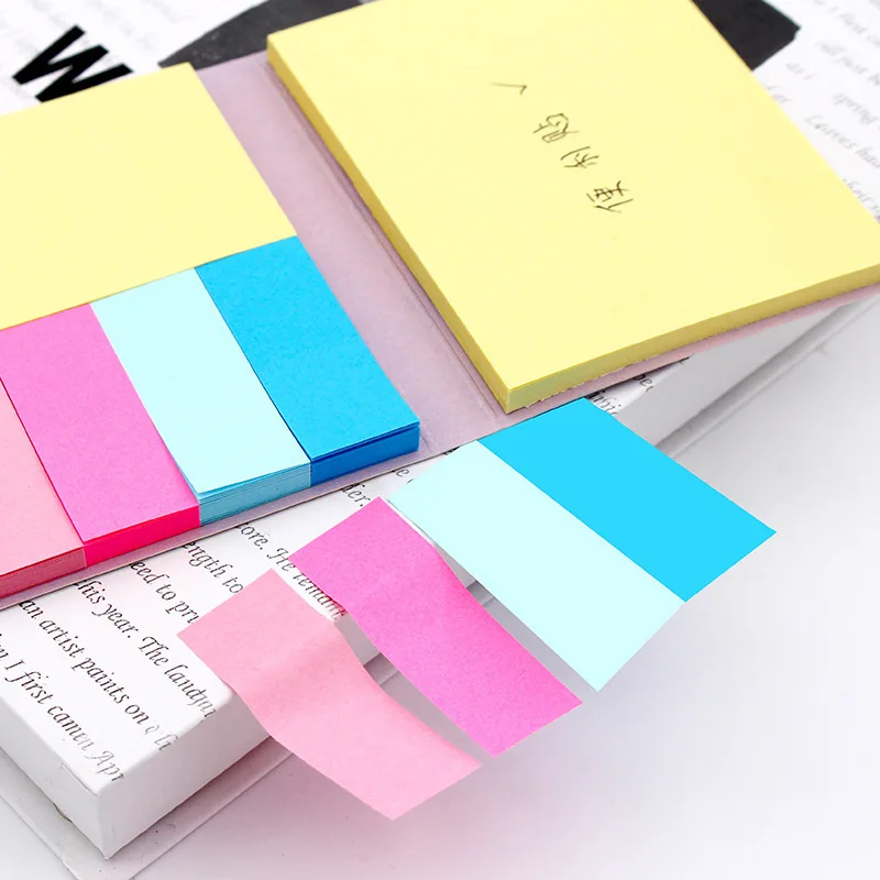Sticky notes in a booklet Three sizes of self-stick notes 300 sheets Conveniently use as memo, book maker, index of file folder