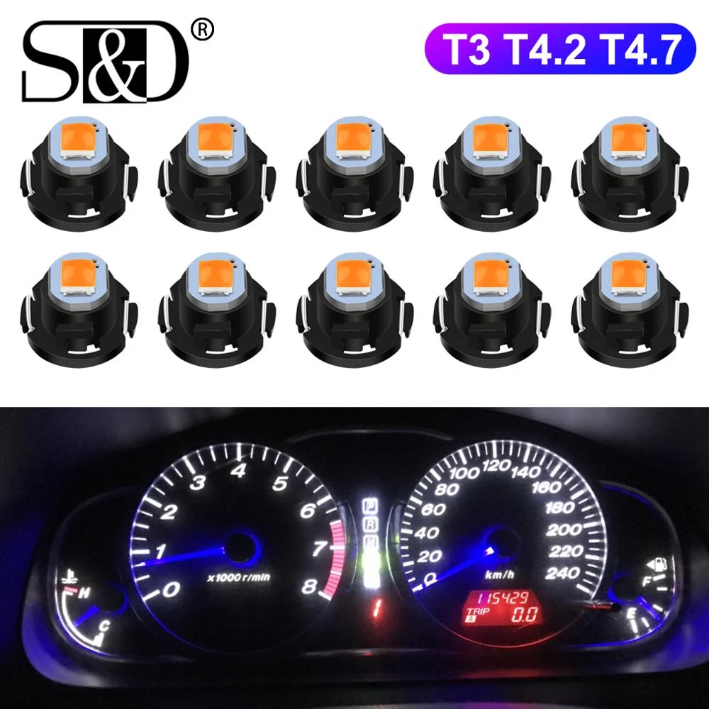 Bombilla led para panel de instrumentos de coche, led de calidad, luz para tablero, cuadro de instrumentos, lámpara, indicador de calentamiento, alto brillo, T3 T4.7, 10 uds.|Lámpara de señalización| AliExpress