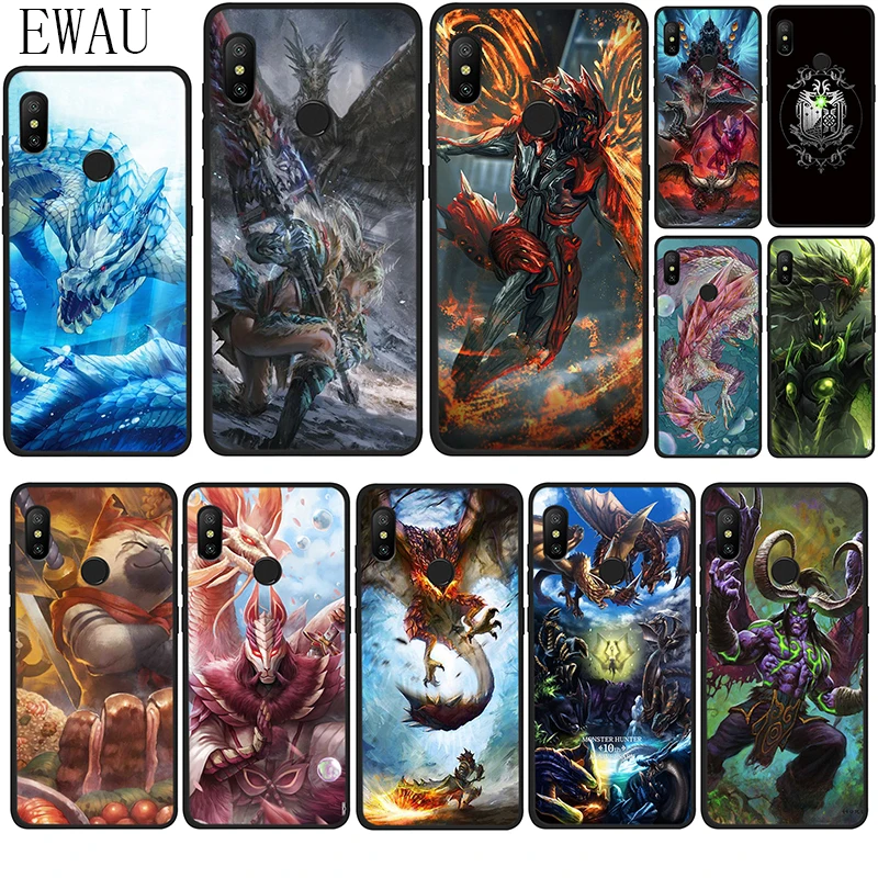 

EWAU Monster Hunter Silicone phone case for Xiaomi Redmi Note 4 4X 5 6 7 8 Pro 5A Prime