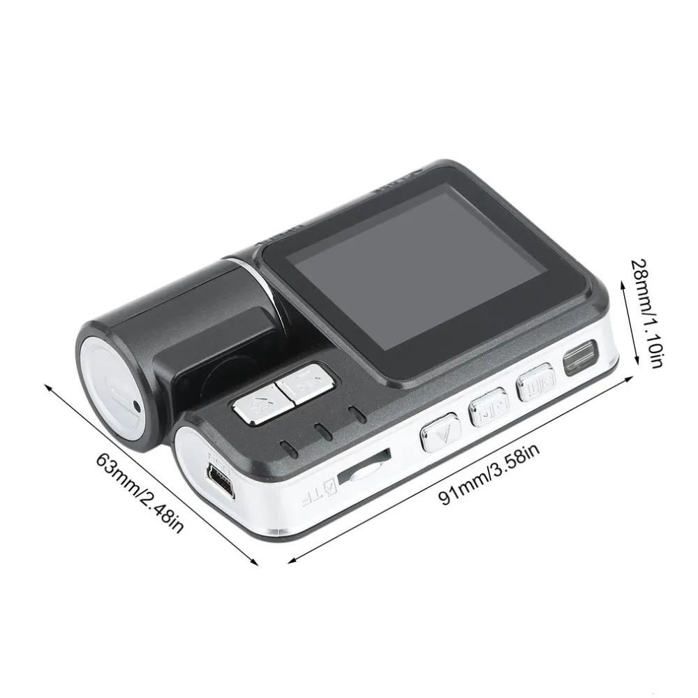 Автомобильный видеорегистратор с двумя объективами I1000 Full HD 1080P 2," TFT Dash Cam IR светодиодный светильник ночного видения H.264 вращающаяся линза видеорегистратор