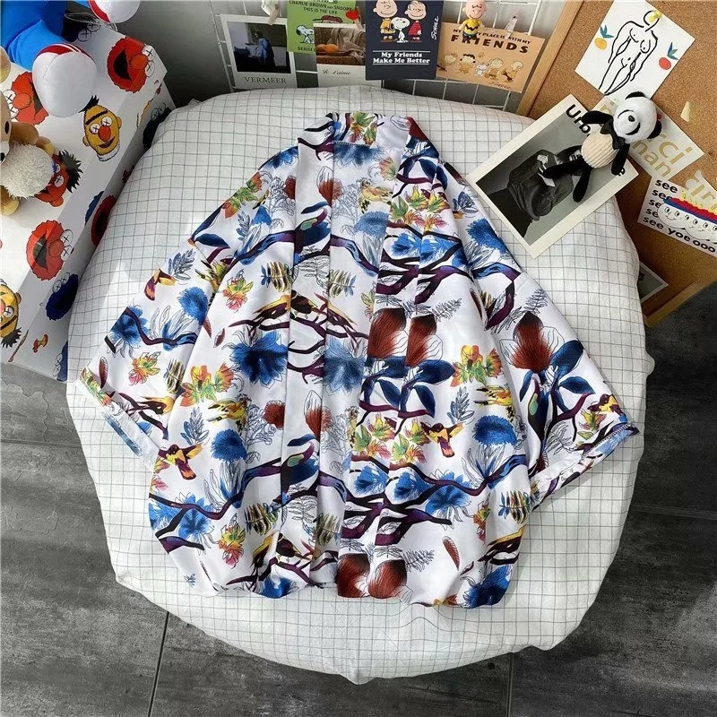 V-hanver Kimono Man Japanse Kleding Yukata Mannelijke Samurai Kostuum Haori Obi Strand Mannen Kimono Vest Japanse Streetwear Jas