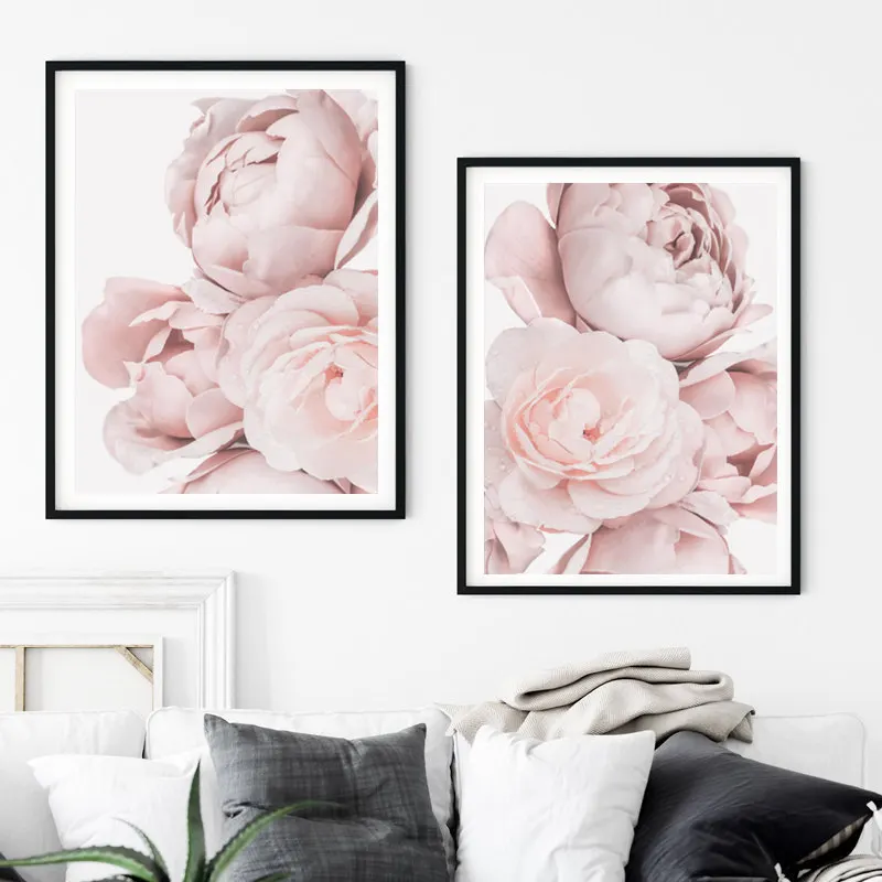 Scandinavian-Posters-Pink-Peony-Flower-Paintings-On-The-Wall-Room-Decor-Canvas-Painting-Wall-Art-Mod