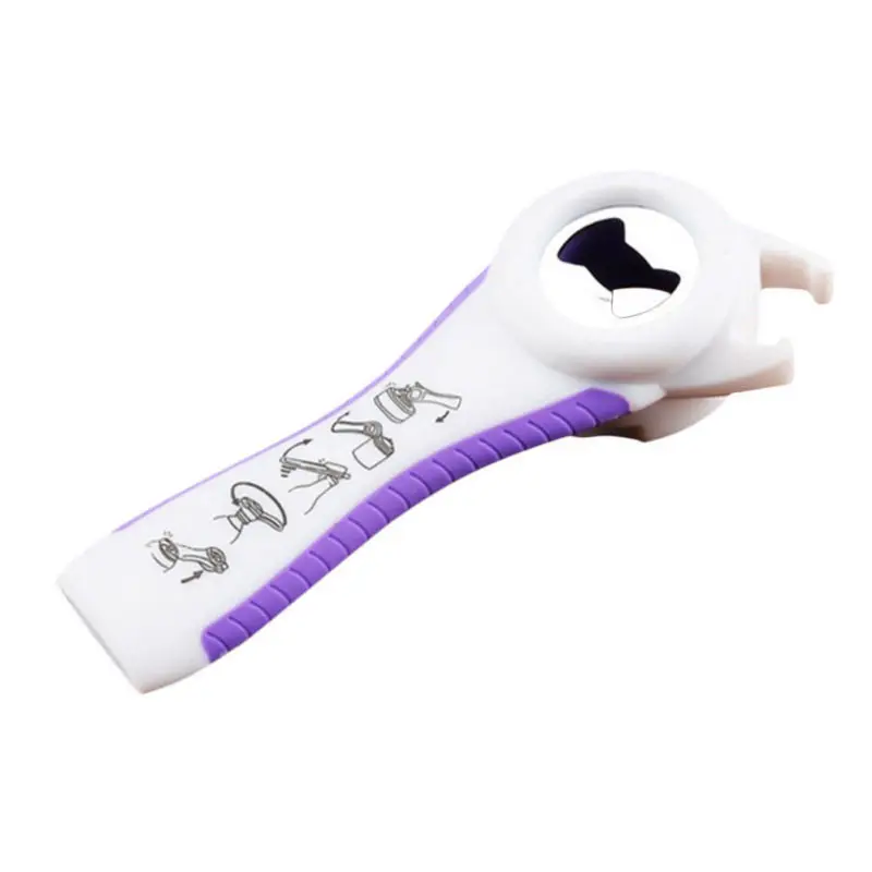 White Purple Открывалка для бутылок баночное пиво 5 в 1 Многофункциональный креативный кухонный инструмент из нержавеющей стали JS23 - Цвет: White Purple