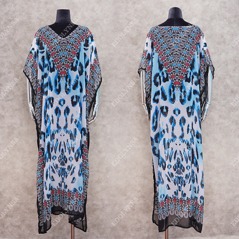 Пляжная шифоновая накидка Caftan парео для пляжа 2021 пляжная одежда оверсайз бикини