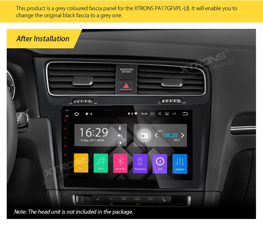 XTRONS Fascia панель Адаптер для Volkswagen Golf 7 стерео пользовательские подходят только для XTRONS PA17GFVPL-LB